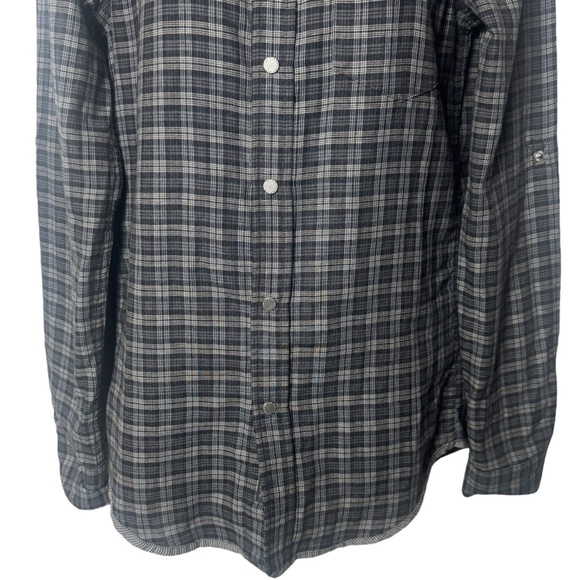 Armani Exchange Plaid Studded Long Sleeve Buttonup Rodeo Rocker Grunge XS - Picture 4 of 11